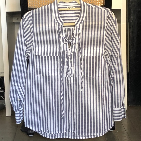 Madewell lace-up striped shirt - Picture 2 of 4